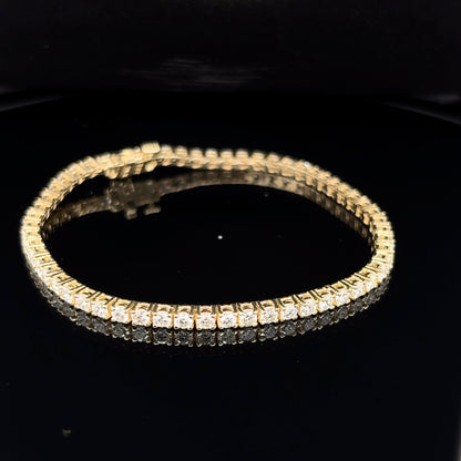 14kt Yellow Gold Round Lab Grown Tennis Bracelet