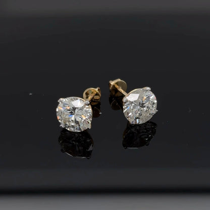 14kt Yellow Gold Round Lab Grown Diamond Studs (Screwback)