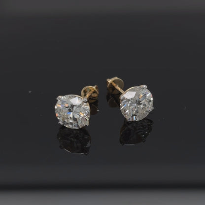 14kt Yellow Gold Round Lab Grown Diamond Studs (Screwback)